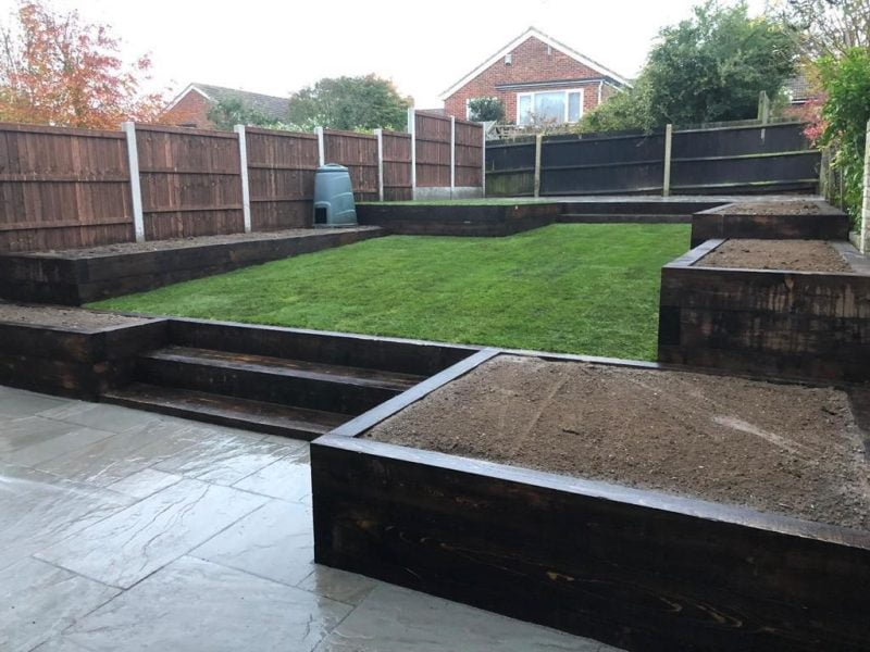 New Patio With Sleepers in Essex