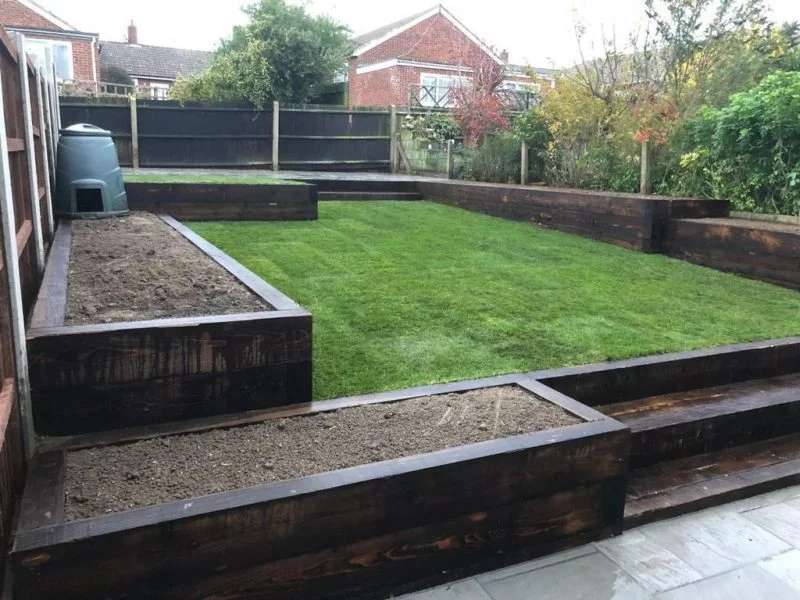 New Patio With Sleepers in Essex