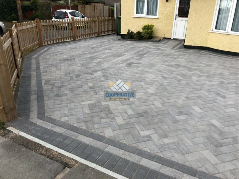 Ash Grey Block Paved Driveway in Wickford, Essex