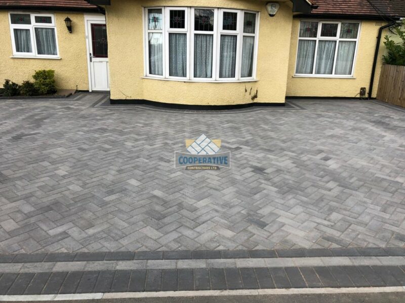 Ash Grey Block Paved Driveway in Wickford, Essex