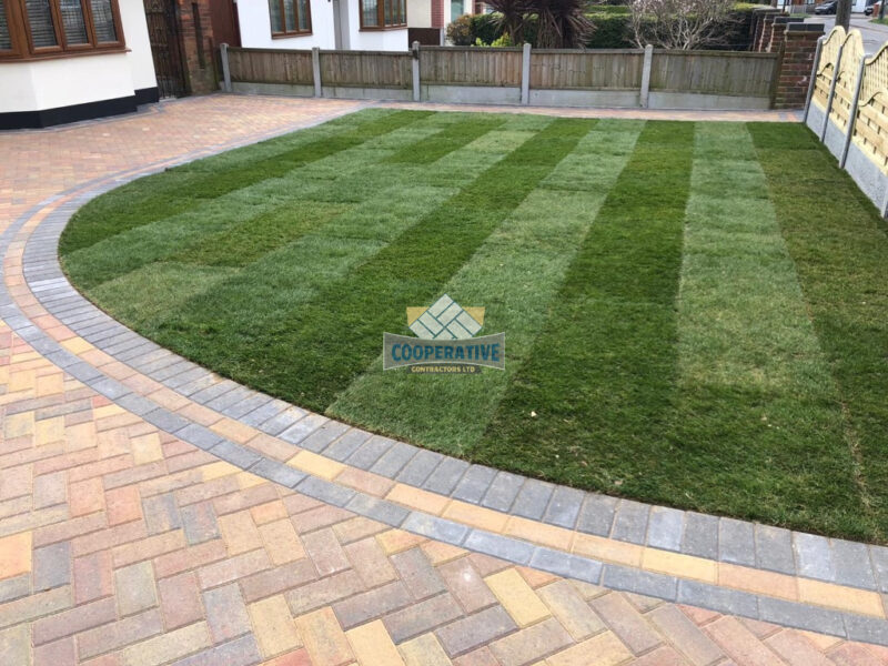 Autumn Gold Block Paved Driveway in Rayleigh, Essex