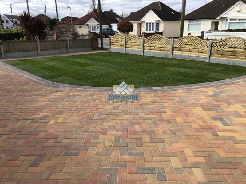 Autumn Gold Block Paved Driveway in Rayleigh, Essex