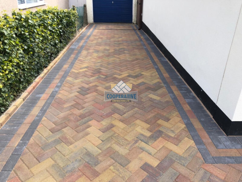 Autumn Gold Block Paved Driveway in Rayleigh, Essex