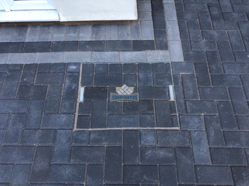 Charcoal Paved Driveway with Light Grey Border in Wickford, Essex