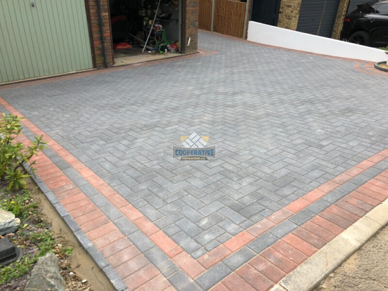 Charcoal and Brindle Block Paved Driveway in Basildon, Essex