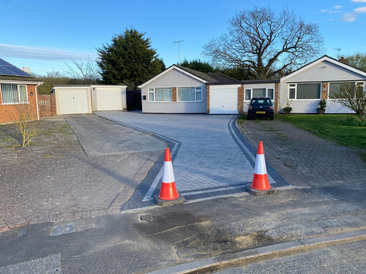 Block paving laid on a driveway in Clacton-on-Sea