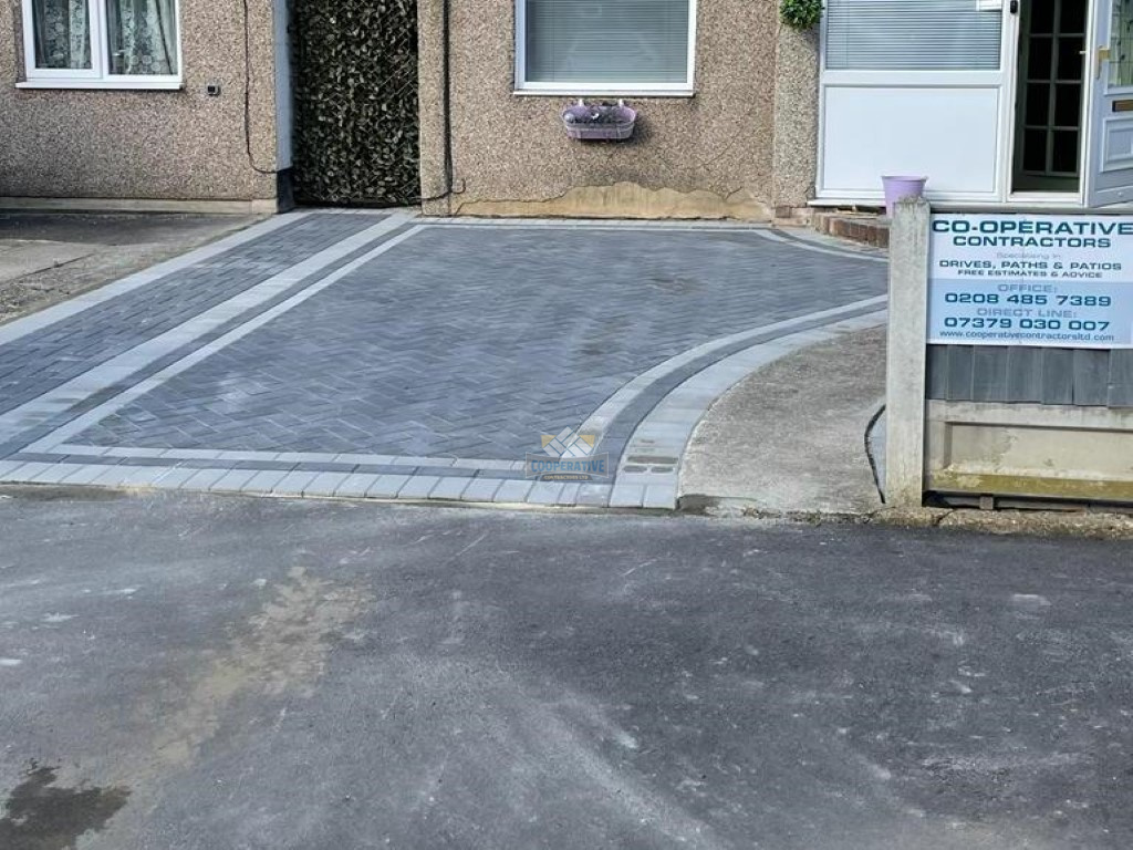 Block paving laid on a driveway in Laindon